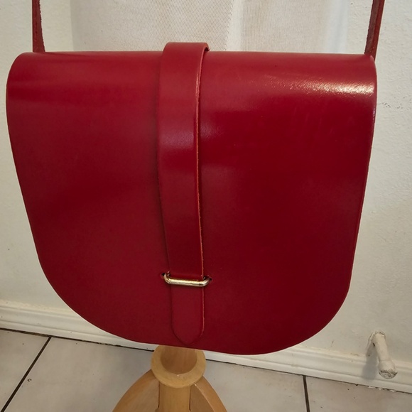 Cambridge Satchel "The Saddle Bag" in Red. excellent condition - Picture 3 of 5